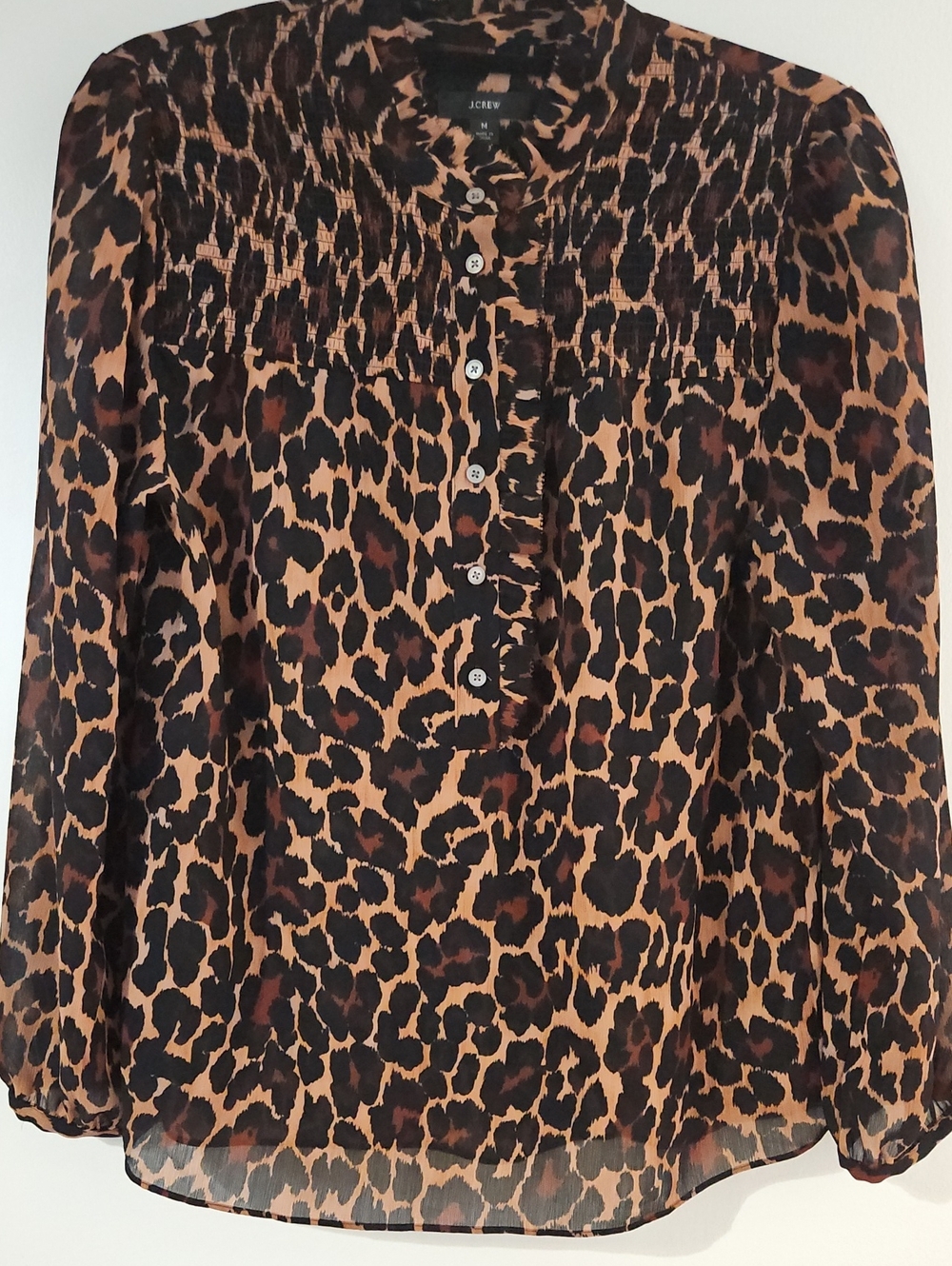 J Crew Leopard Print Blouse Size M